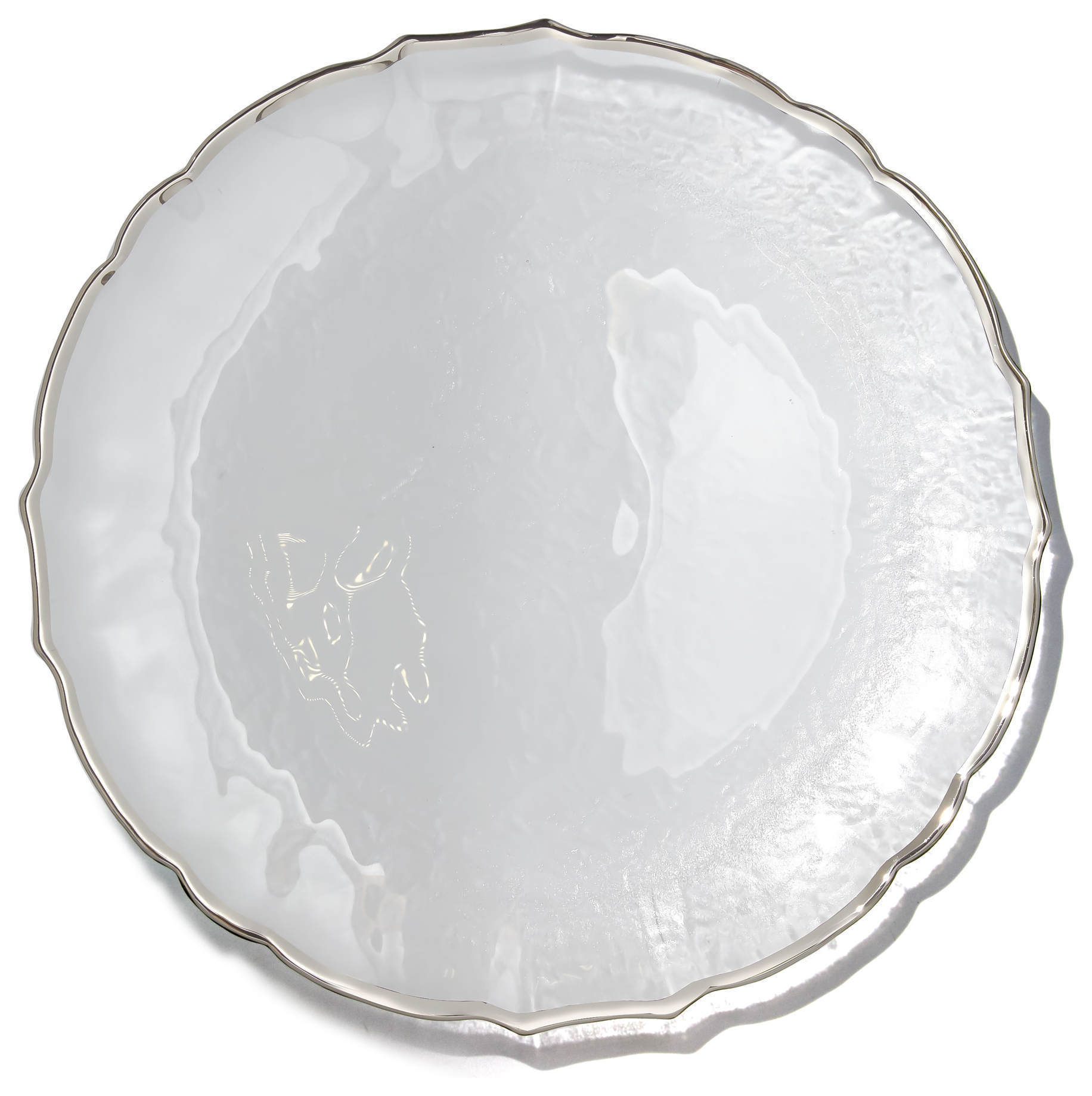 Тарелка 230 с серебряной каймой